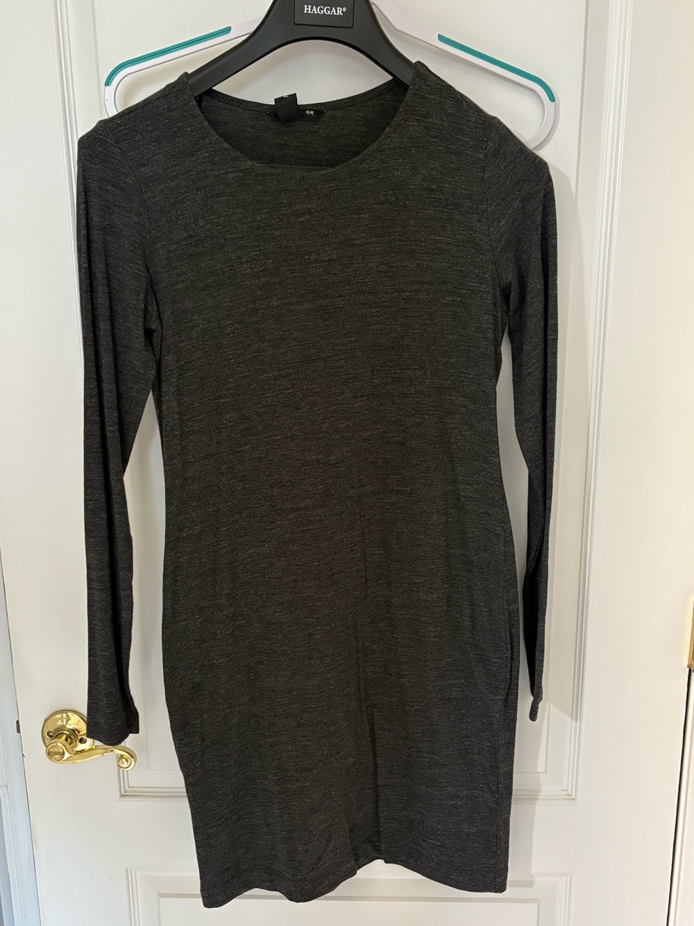 H&M Dark Gray Long Sleeve Womens Shirt Dress